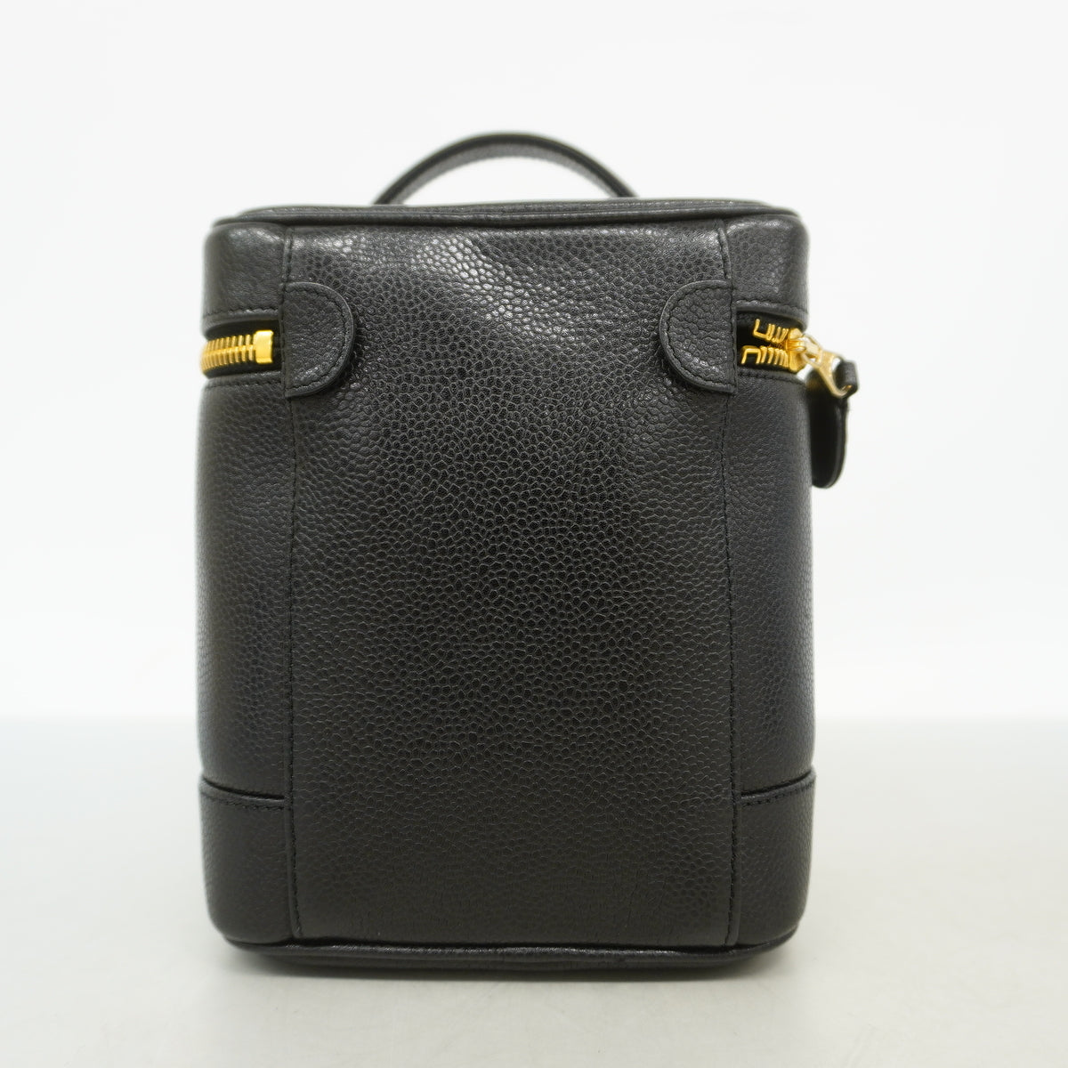 【6ke5996】シャネル バニティバッグ キャビアスキン ブラック ゴールド金具【中古】レディース