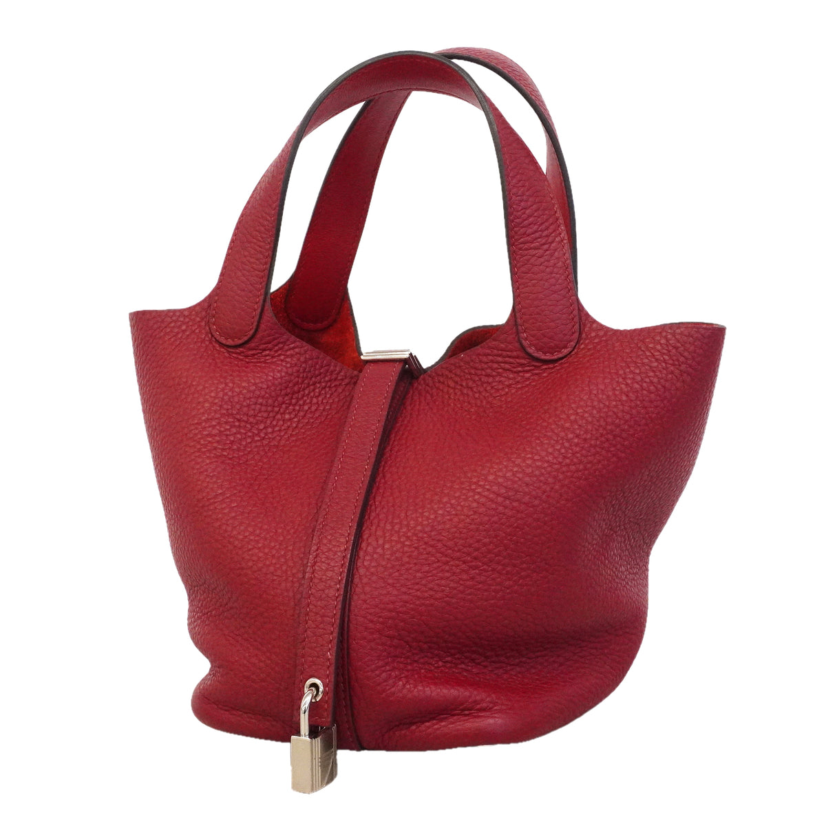 【6ke6005】エルメス ハンドバッグ ピコタンロックPM トリヨンクレマンス ルージュグレナ シルバー金具 Y刻印【中古】レディース