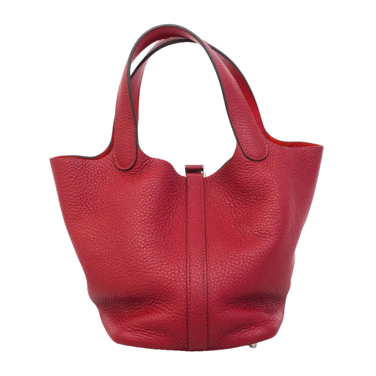 【6ke6005】エルメス ハンドバッグ ピコタンロックPM トリヨンクレマンス ルージュグレナ シルバー金具 Y刻印【中古】レディース