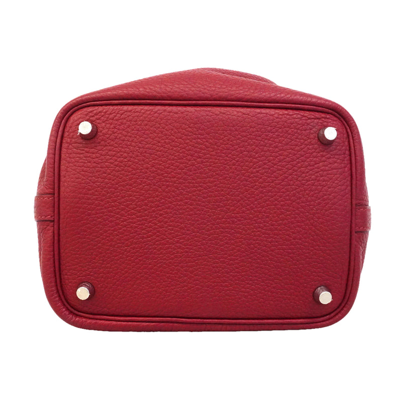 【6ke6005】エルメス ハンドバッグ ピコタンロックPM トリヨンクレマンス ルージュグレナ シルバー金具 Y刻印【中古】レディース