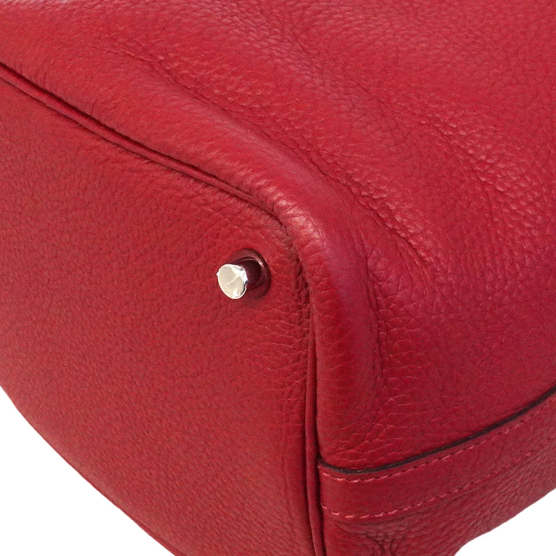 【6ke6005】エルメス ハンドバッグ ピコタンロックPM トリヨンクレマンス ルージュグレナ シルバー金具 Y刻印【中古】レディース
