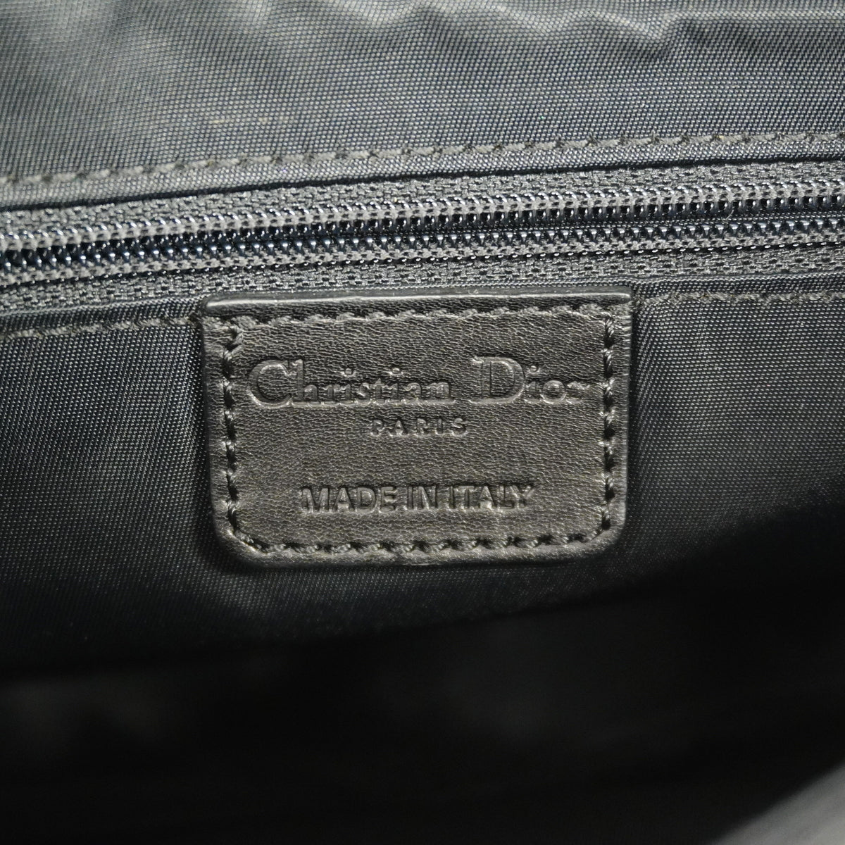 【6ke6015】クリスチャンディオール ショルダーバッグ トロッター ナイロン ブラック シルバー金具【中古】レディース
