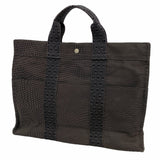 【6ke6090】エルメス トートバッグ エールラインMM ナイロン グレー シルバー金具【中古】メンズ レディース ユニセックス