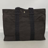 【6ke6090】エルメス トートバッグ エールラインMM ナイロン グレー シルバー金具【中古】メンズ レディース ユニセックス