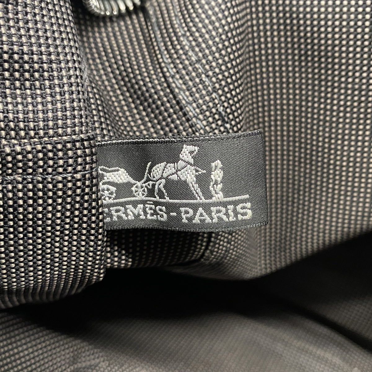 【6ke6090】エルメス トートバッグ エールラインMM ナイロン グレー シルバー金具【中古】メンズ レディース ユニセックス