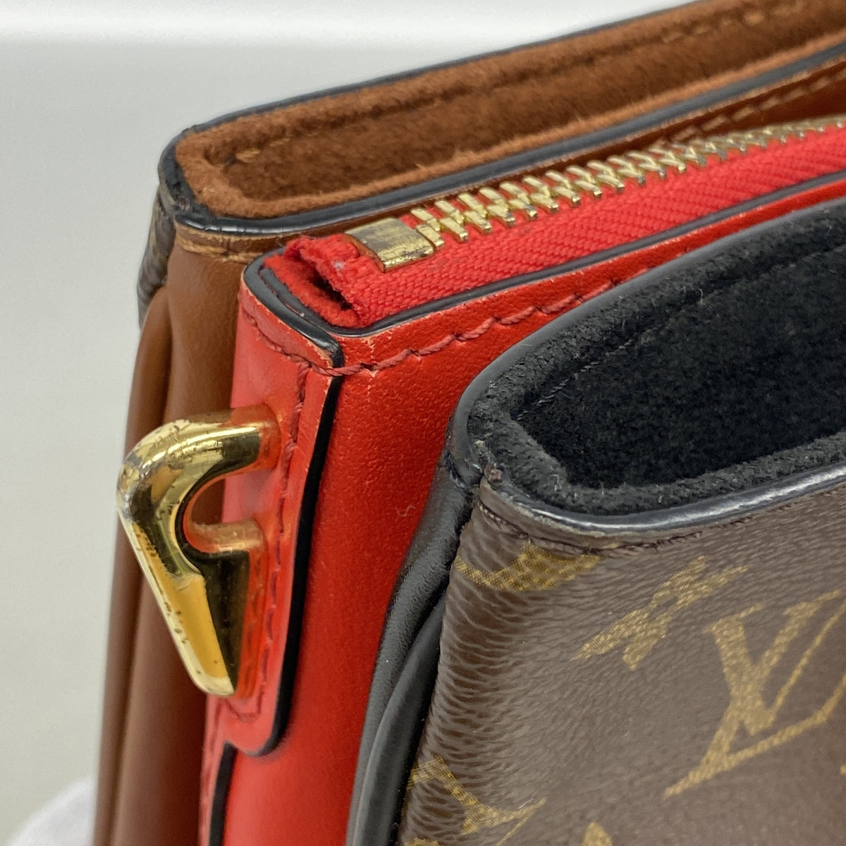 【6ke6110】ルイヴィトン ハンドバッグ モノグラム ミルフィーユ M44254 ブラウン レッド【中古】レディース