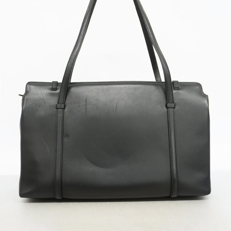 【6ke6118】カルティエ ショルダーバッグ レザー ブラック シルバー金具【中古】レディース