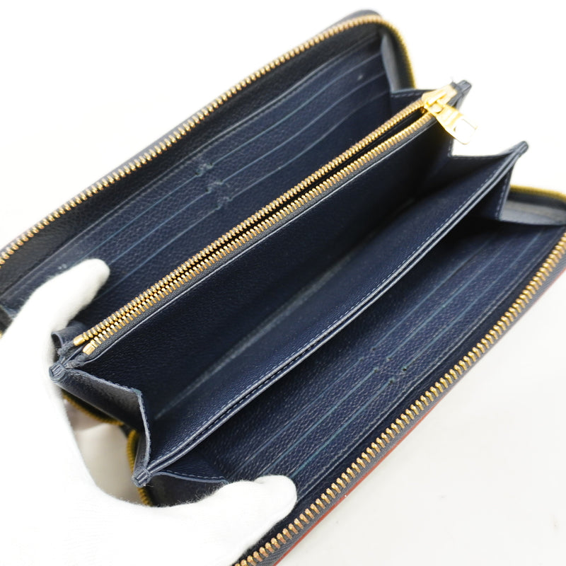 【6ke6125】ルイヴィトン 長財布 モノグラム・アンプラント ジッピーウォレット M62121 マリーヌルージュ【中古】レディース