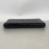 【6ke6147】シャネル 長財布 マトラッセ パテントレザー ブラック シルバー金具【中古】レディース