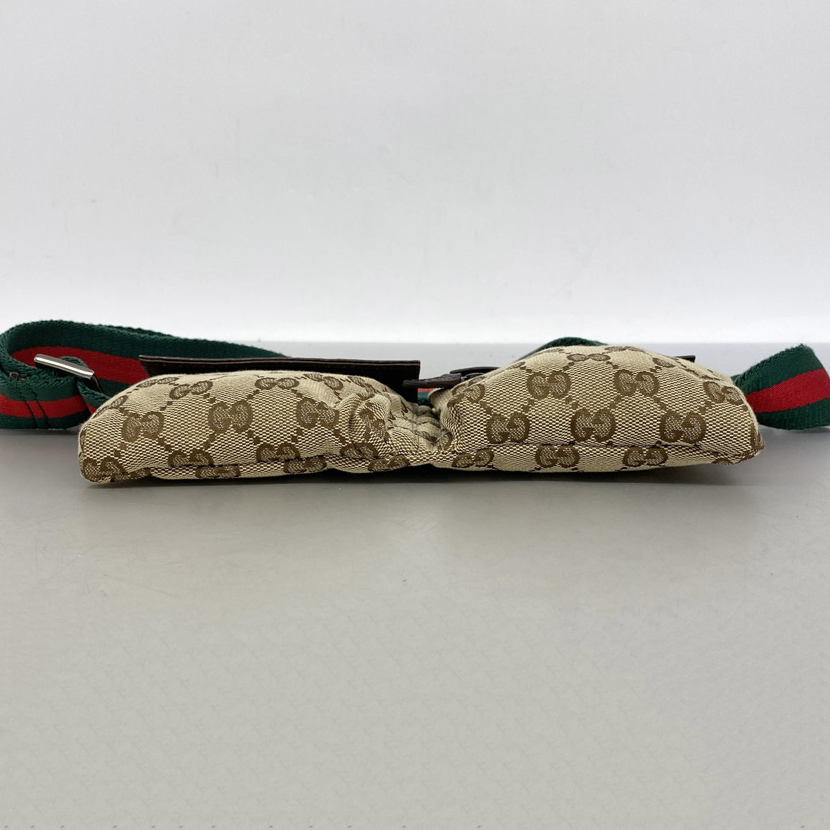 【6ke6159】グッチ162962 ウエストバッグ GGキャンバス/シェリーライン キャンバス ブラウン シルバー金具【中古】メンズ