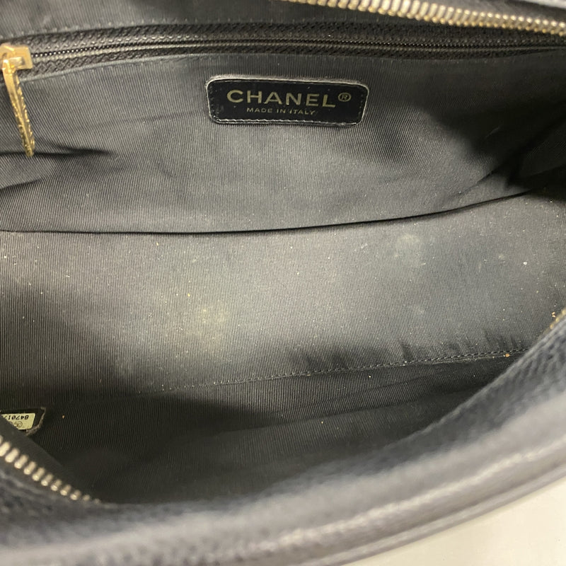 【6ke6160】シャネル ハンドバッグ マトラッセ キャビアスキン ブラック ゴールド金具【中古】レディース
