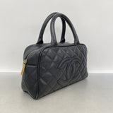 【6ke6160】シャネル ハンドバッグ マトラッセ キャビアスキン ブラック ゴールド金具【中古】レディース
