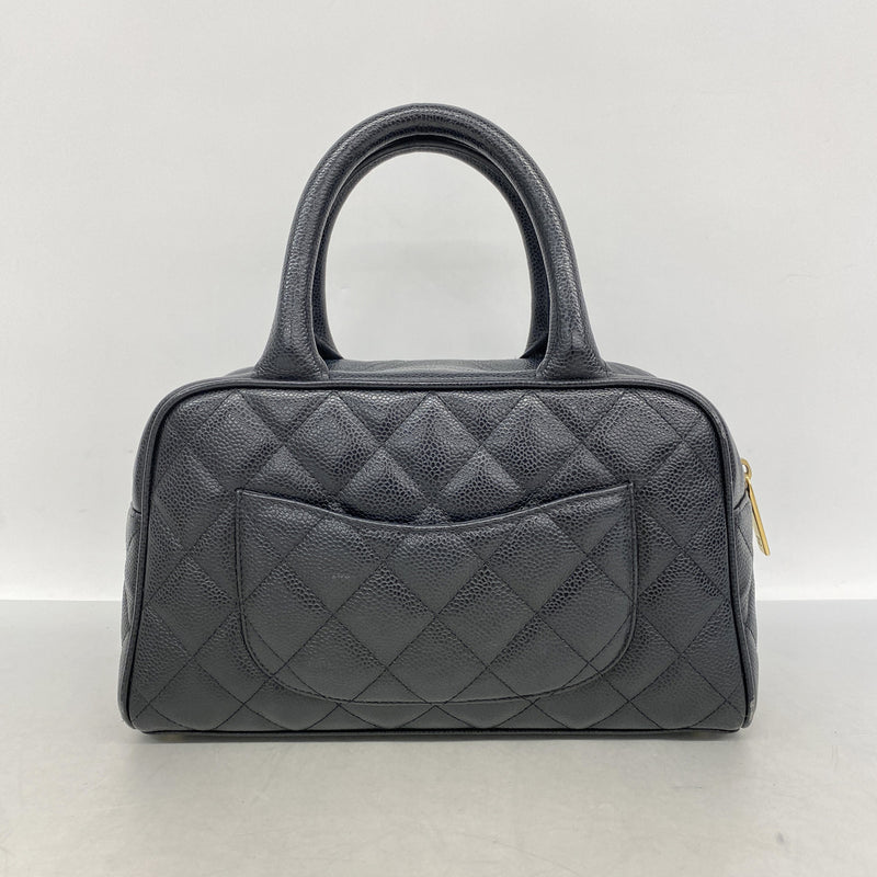 【6ke6160】シャネル ハンドバッグ マトラッセ キャビアスキン ブラック ゴールド金具【中古】レディース
