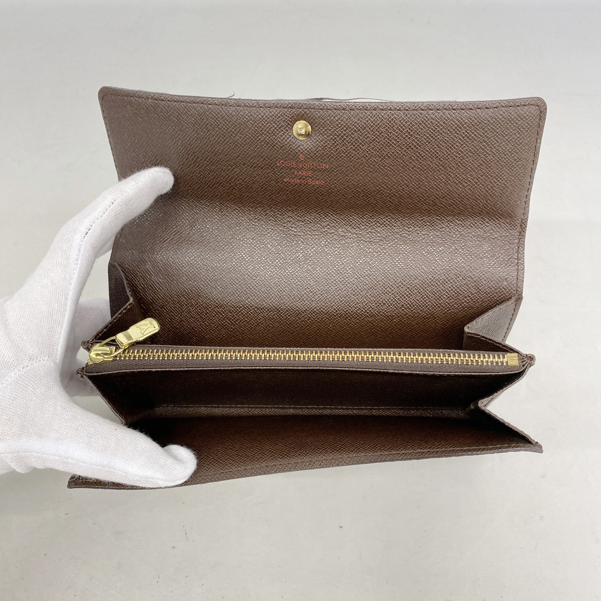 【6ke6168】ルイヴィトン 長財布 ダミエ ポシェットポルトモネクレディ N61725 エベヌ【中古】レディース