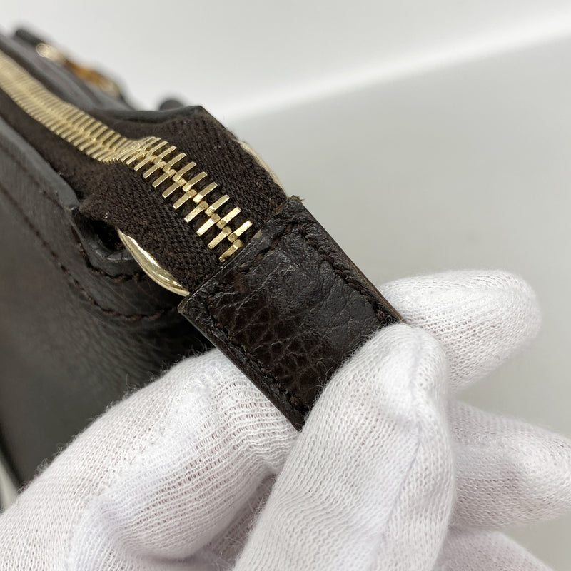 【6ke6243】グッチ トートバッグ バンブー 339548 レザー ブラウン シャンパンゴールド金具【中古】レディース