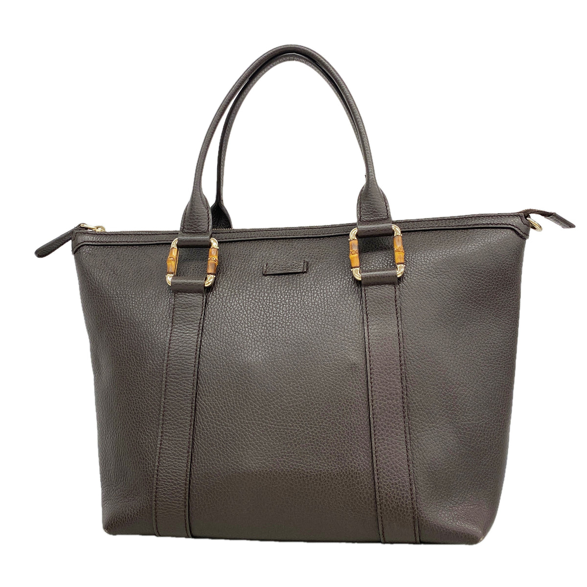 【6ke6243】グッチ トートバッグ バンブー 339548 レザー ブラウン シャンパンゴールド金具【中古】レディース