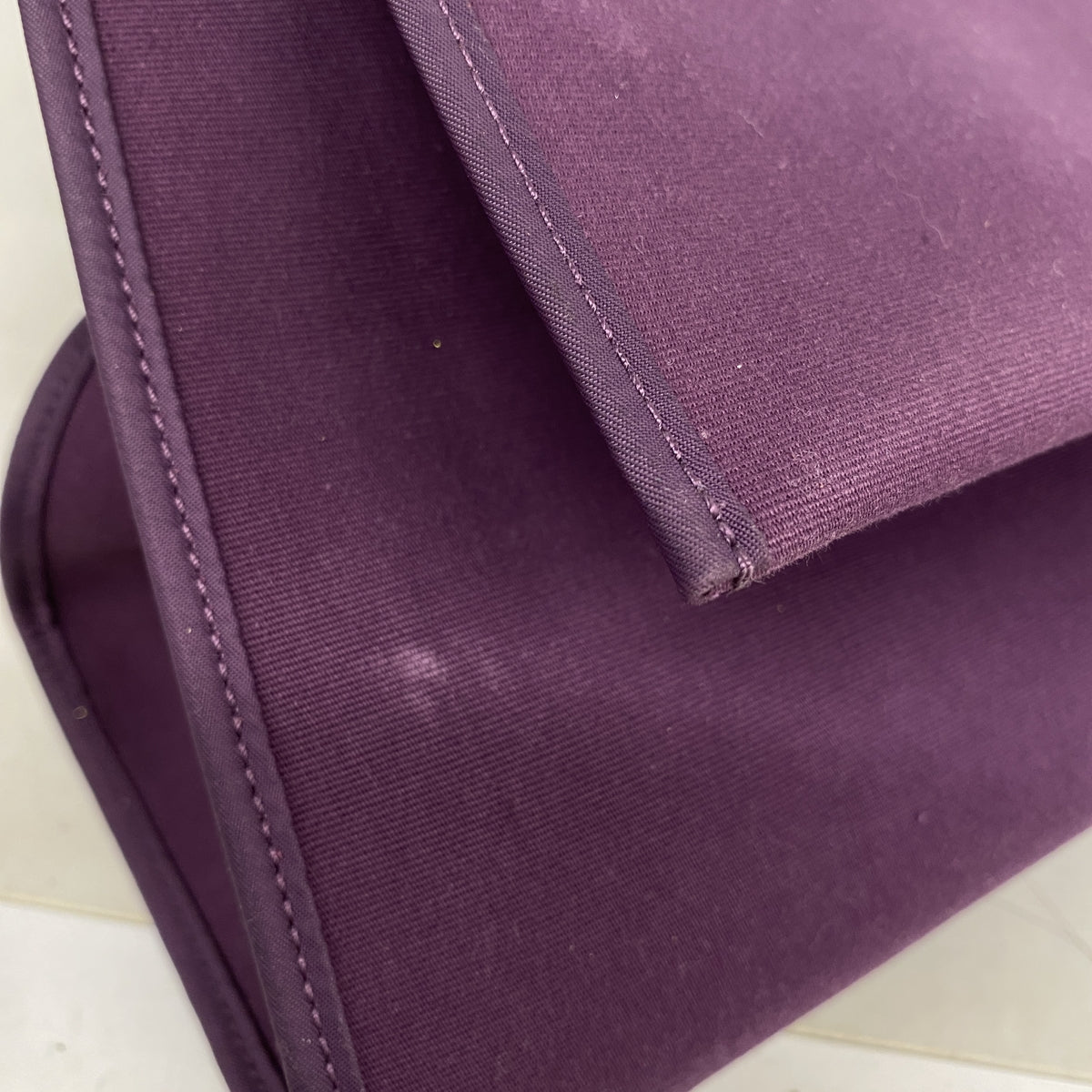 【6ke6276】エルメス ハンドバッグ エールバッグジップMM トワルオフィシエ パープル シルバー金具 □O刻印 2wayバッグ【中古】レディース