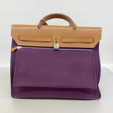【6ke6276】エルメス ハンドバッグ エールバッグジップMM トワルオフィシエ パープル シルバー金具 □O刻印 2wayバッグ【中古】レディース