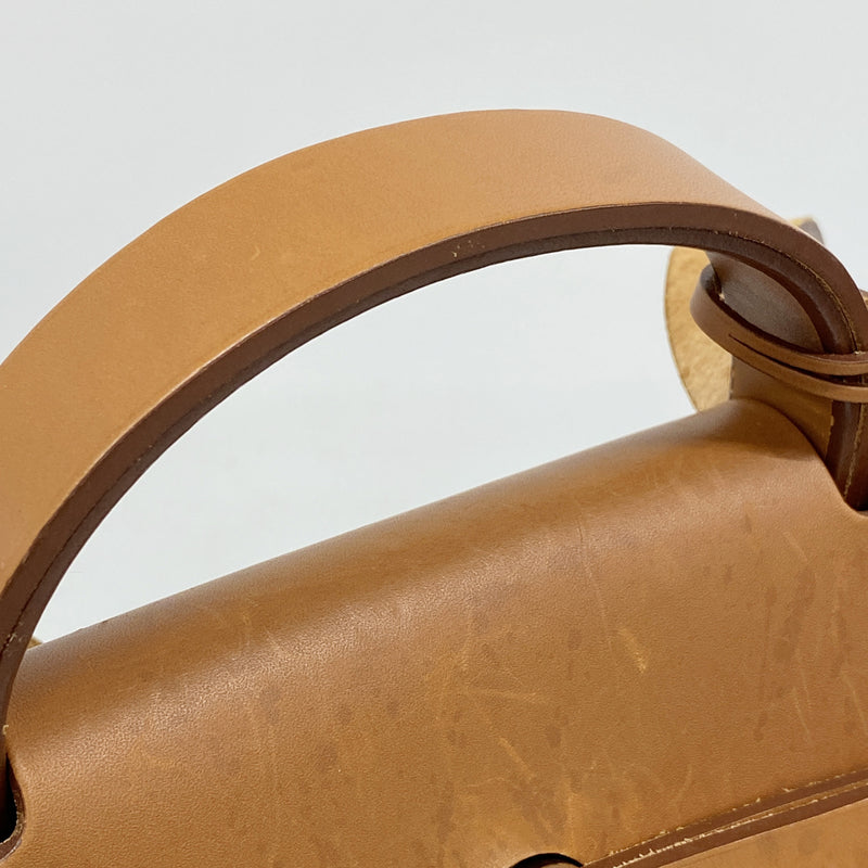 【6ke6276】エルメス ハンドバッグ エールバッグジップMM トワルオフィシエ パープル シルバー金具 □O刻印 2wayバッグ【中古】レディース