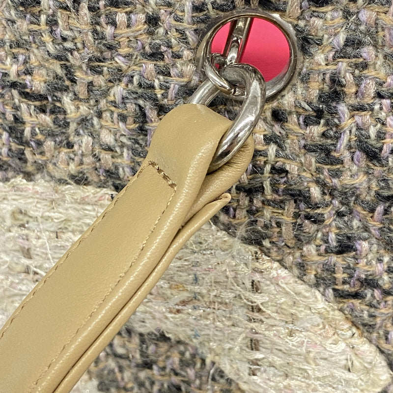 【6ke6279】シャネル トートバッグ カンボン ツイード グレー シルバー金具【中古】レディース