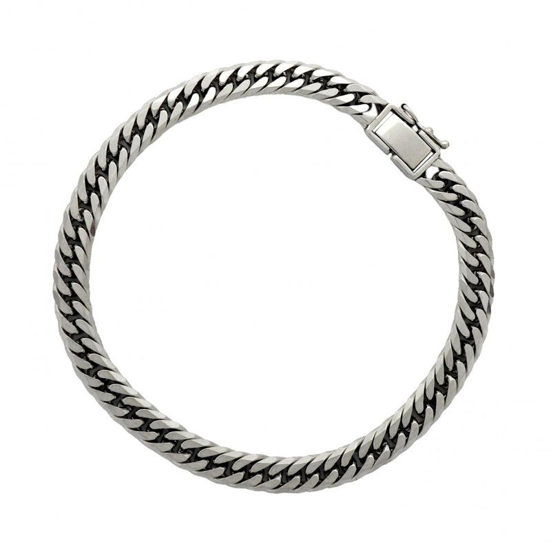 【6khb0075】喜平 ブレスレット Pt850 プラチナ 6面 ダブル 20.4cm 30.3g キヘイ【中古】メンズ レディース ユニセックス