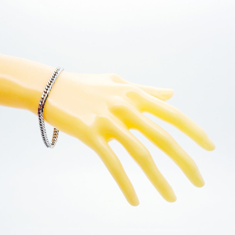 【6khb0075】喜平 ブレスレット Pt850 プラチナ 6面 ダブル 20.4cm 30.3g キヘイ【中古】メンズ レディース ユニセックス