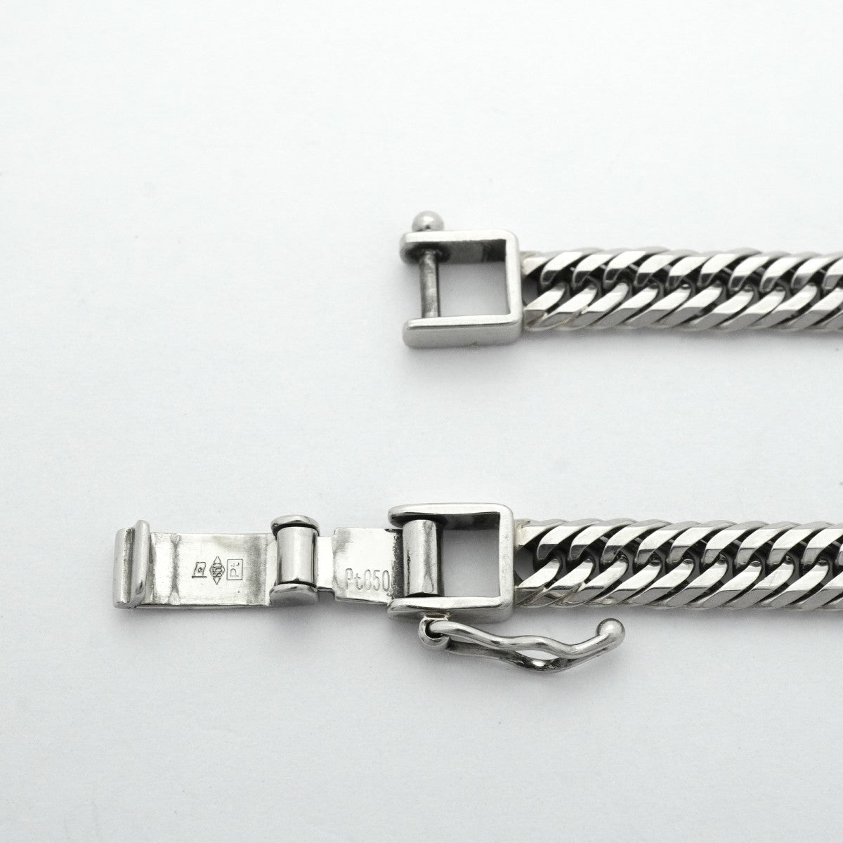 【6khc0069】喜平 ブレスレット Pt850 プラチナ トリプル 12面 18.4cm 11.8g キヘイ【中古】メンズ レディース ユニセックス