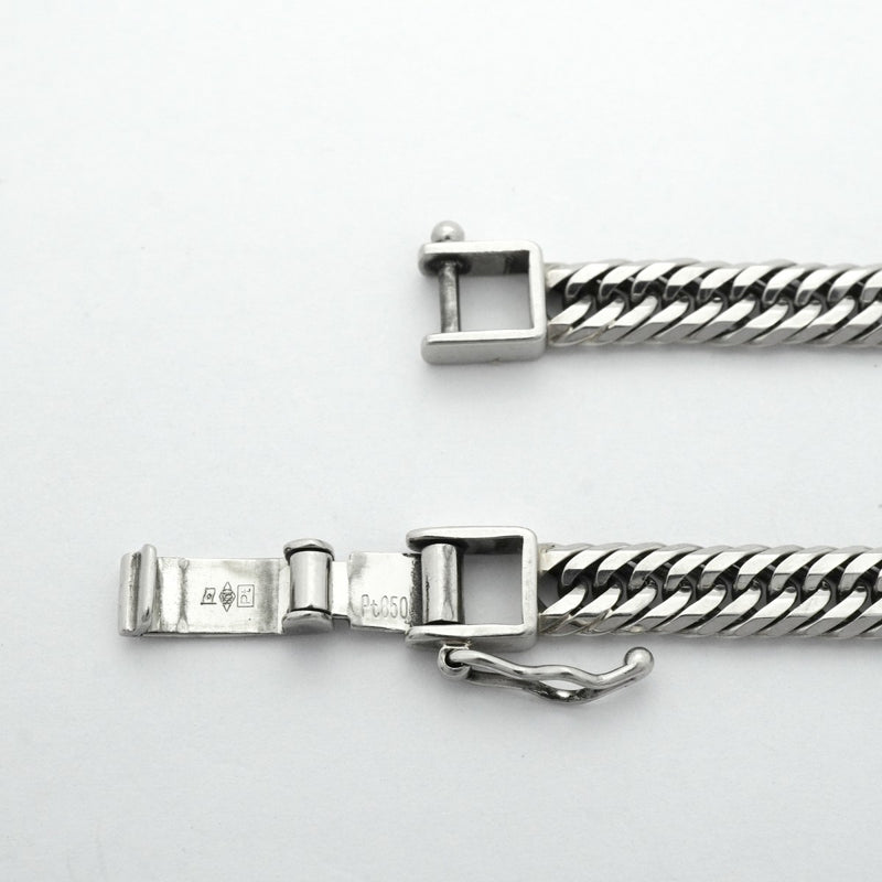 【6khc0069】喜平 ブレスレット Pt850 プラチナ トリプル 12面 18.4cm 11.8g キヘイ【中古】メンズ レディース ユニセックス