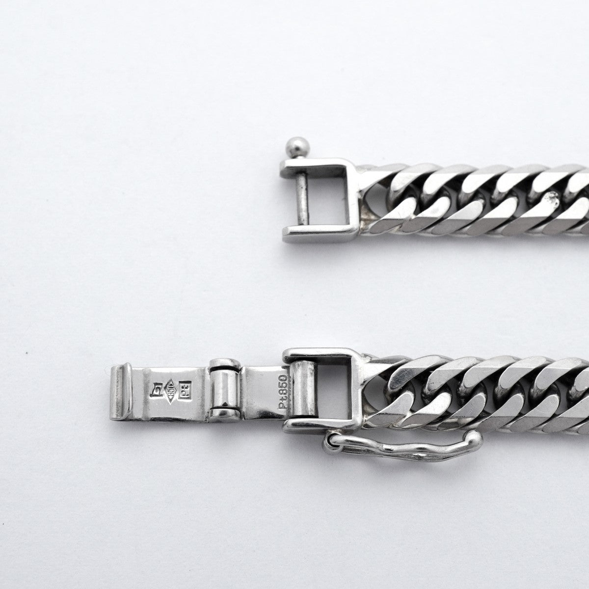 【6khc0084】喜平 ブレスレット Pt850 プラチナ 6面 ダブル 18.6cm 20.3g キヘイ【中古】メンズ レディース ユニセックス