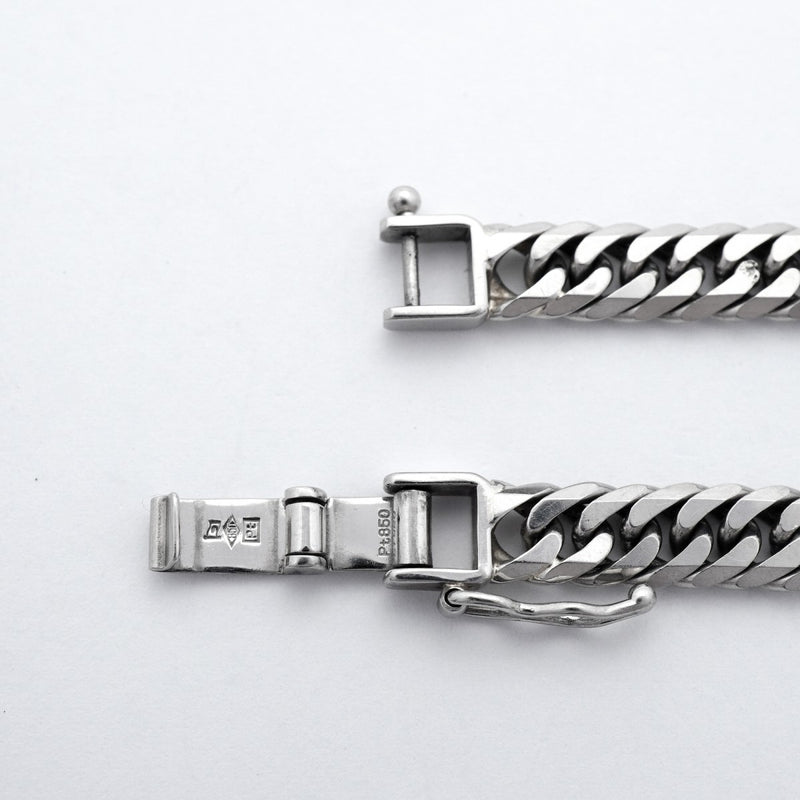 【6khc0084】喜平 ブレスレット Pt850 プラチナ 6面 ダブル 18.6cm 20.3g キヘイ【中古】メンズ レディース ユニセックス