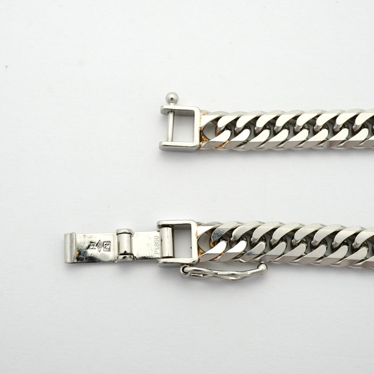 【6khd0071】喜平 ブレスレット Pt850 プラチナ 6面 ダブル 18.1cm 20.2g キヘイ【中古】メンズ レディース ユニセックス