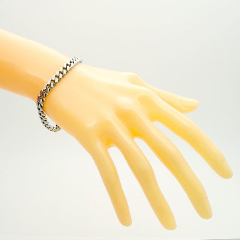 【6khd0090】喜平 ブレスレット Pt850 プラチナ 2面 ダブル 18.5cm 45.8g キヘイ【中古】メンズ レディース ユニセックス