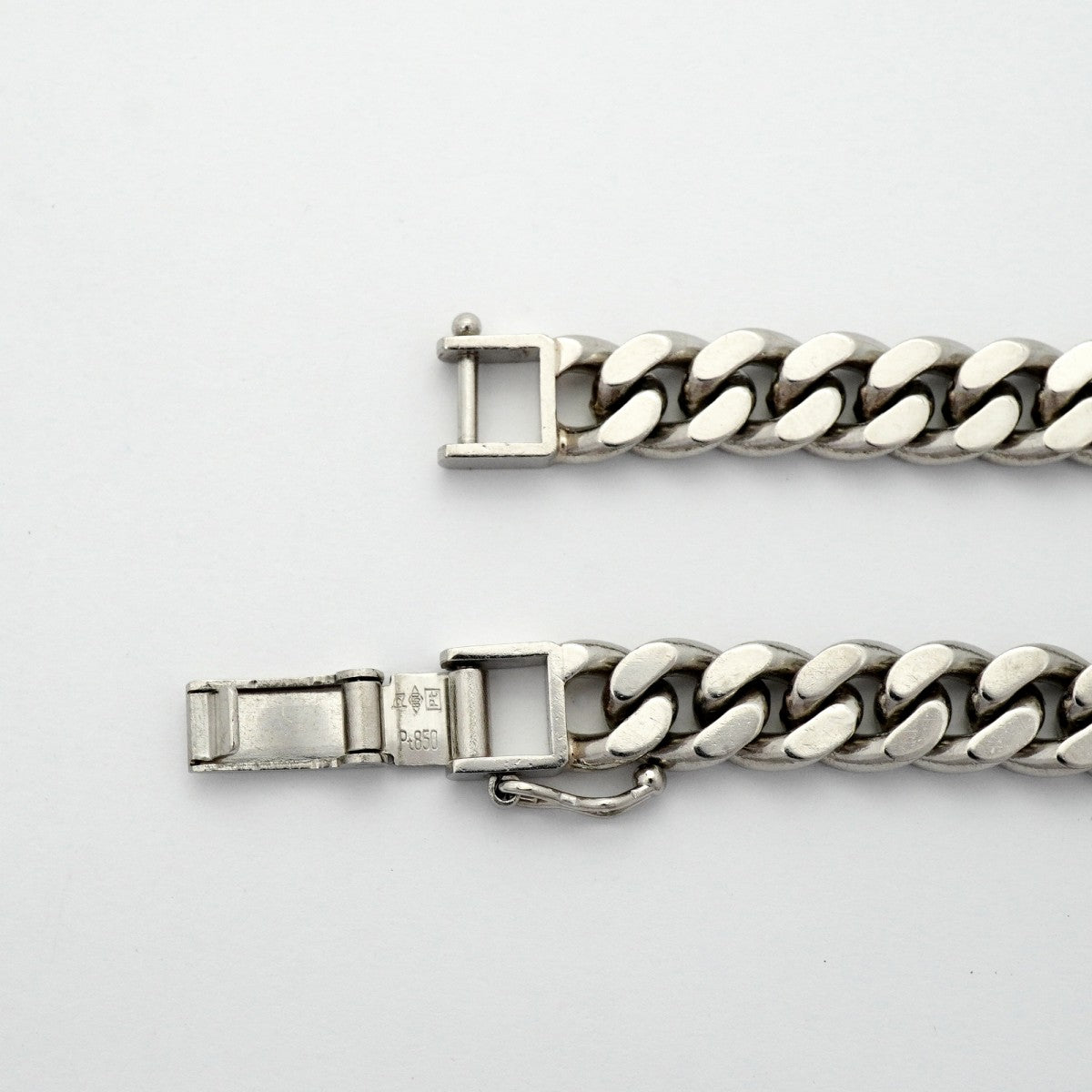 【6khd0090】喜平 ブレスレット Pt850 プラチナ 2面 ダブル 18.5cm 45.8g キヘイ【中古】メンズ レディース ユニセックス