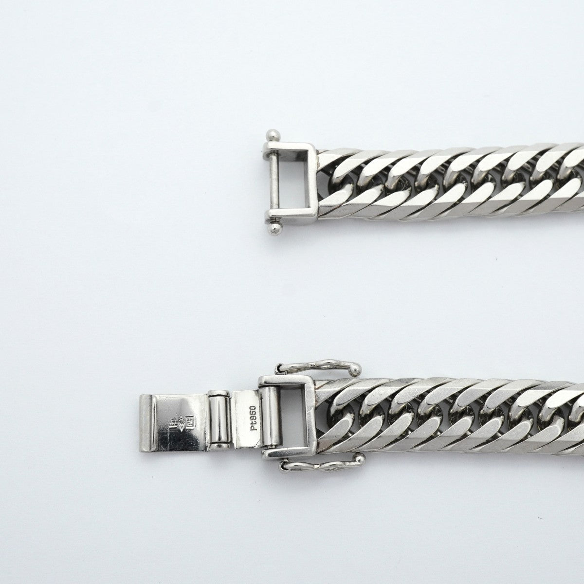 【6khe0034】喜平 ブレスレット Pt850 プラチナ 8面 トリプル 20.7cm 50.1g キヘイ【中古】メンズ レディース ユニセックス