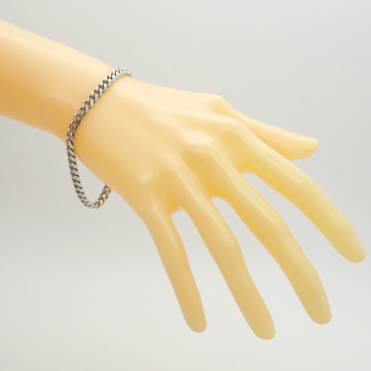 【6khe0042】喜平 ブレスレット Pt850 プラチナ 8面 シングル 20.5cm 30.8g キヘイ【中古】メンズ レディース ユニセックス