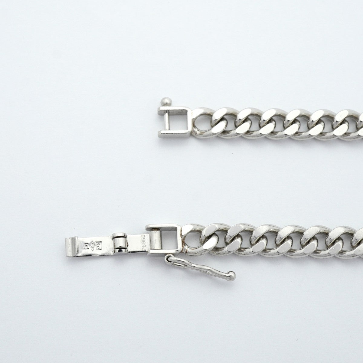 【6khe0064】喜平 ブレスレット Pt850 プラチナ 2面 シングル 18.4cm 20.4g キヘイ【中古】メンズ レディース ユニセックス