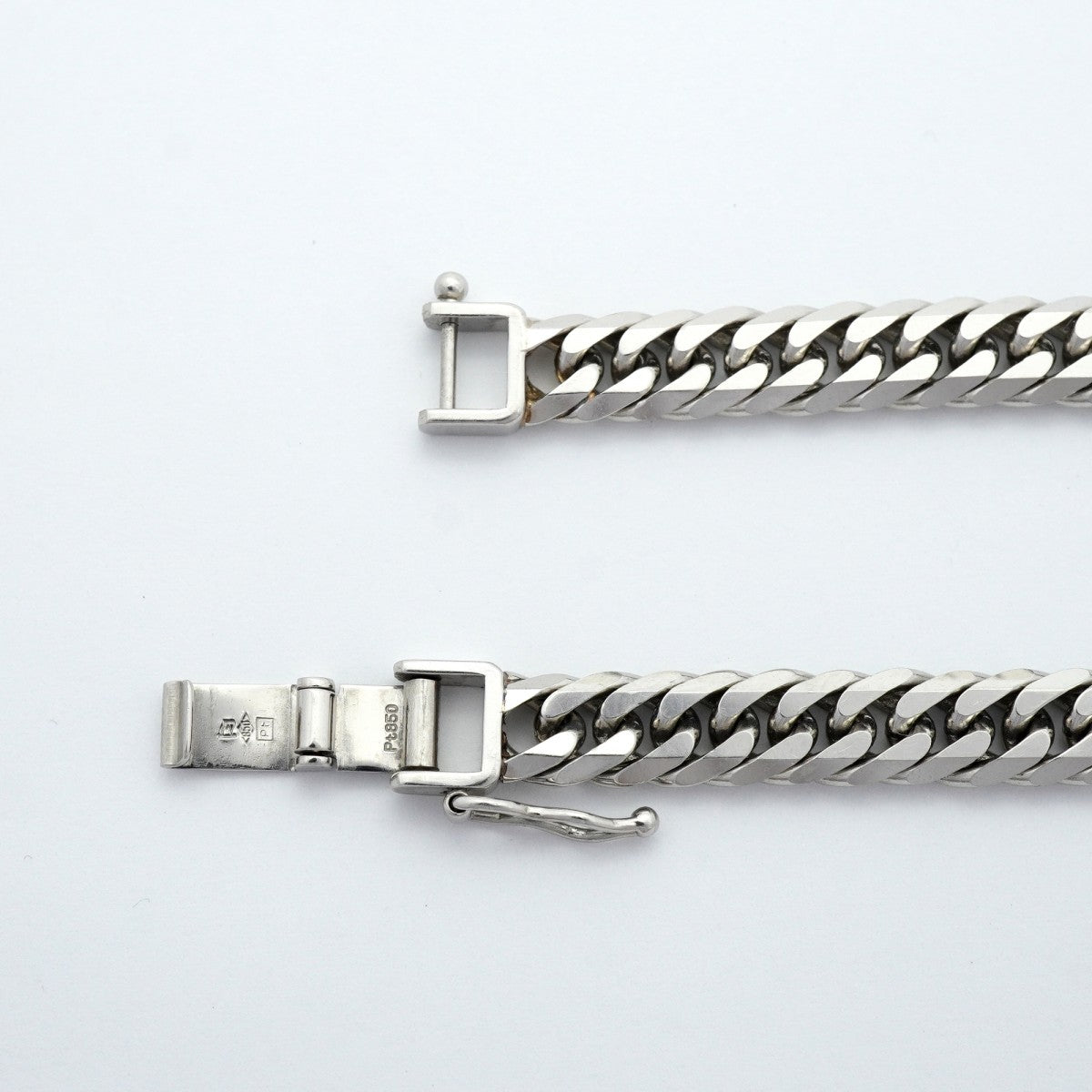 【6khe0067】喜平 ブレスレット Pt850 プラチナ 6面 ダブル 20.3cm 30.2g キヘイ【中古】メンズ レディース ユニセックス