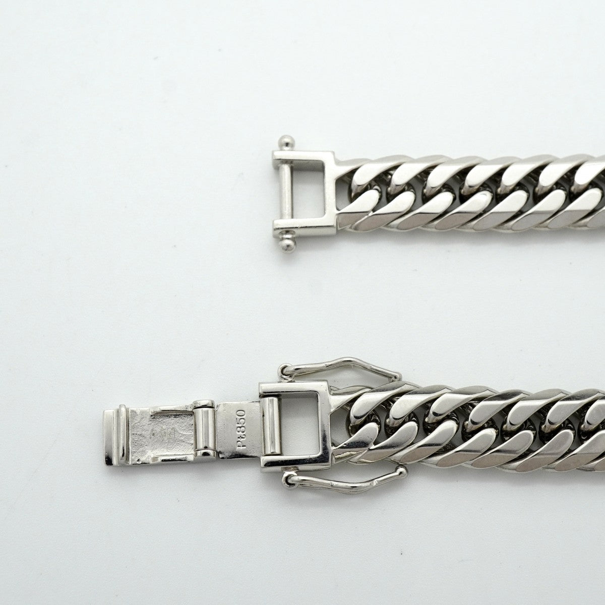 【6khf0028】喜平 ブレスレット Pt850 プラチナ 6面 ダブル 20.7cm 50.7g キヘイ【中古】メンズ レディース ユニセックス