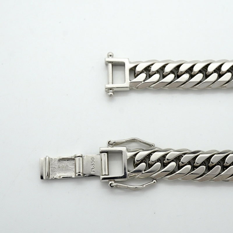 【6khf0028】喜平 ブレスレット Pt850 プラチナ 6面 ダブル 20.7cm 50.7g キヘイ【中古】メンズ レディース ユニセックス