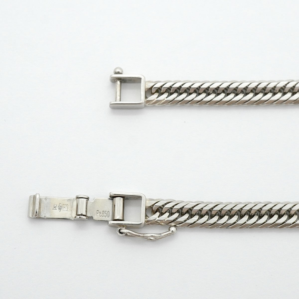 【6khg0026】喜平 ブレスレット Pt850 プラチナ トリプル 12面 22.6cm 14.5g キヘイ【中古】メンズ レディース ユニセックス