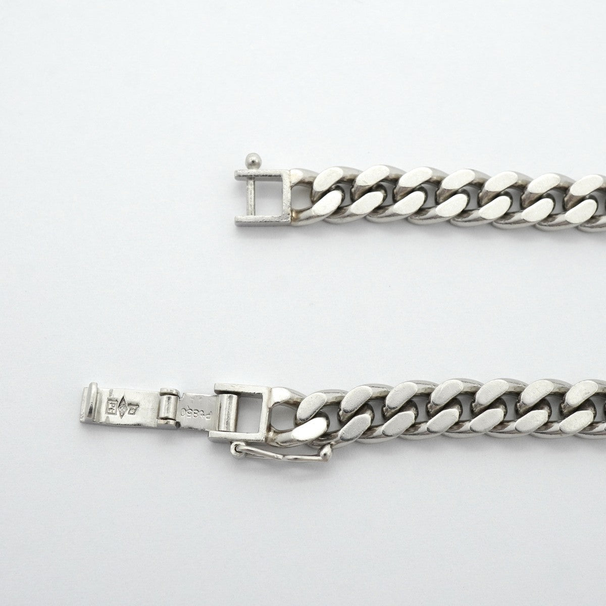 【6khg0046】喜平 ブレスレット Pt850 プラチナ 2面 シングル 21cm 30.9g キヘイ【中古】メンズ レディース ユニセックス