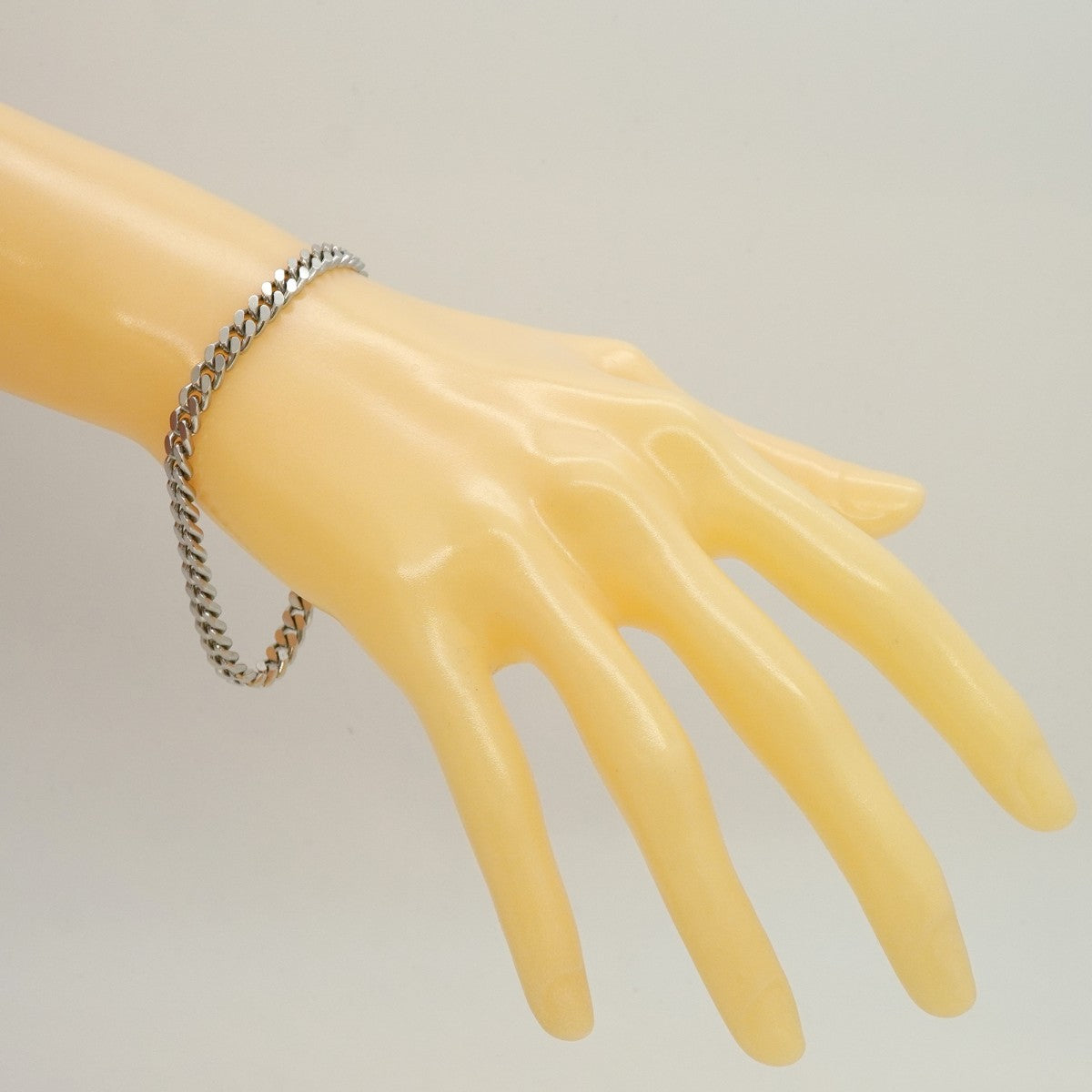【6khg0046】喜平 ブレスレット Pt850 プラチナ 2面 シングル 21cm 30.9g キヘイ【中古】メンズ レディース ユニセックス