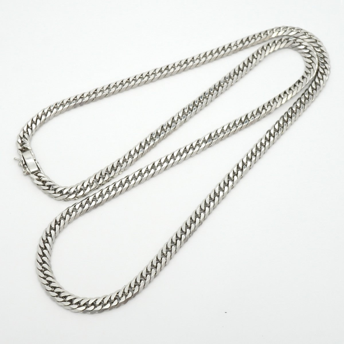 【6khg0053】喜平 ネックレス Pt850 プラチナ 6面 ダブル 60.4cm 61.4g キヘイ【中古】メンズ レディース ユニセックス