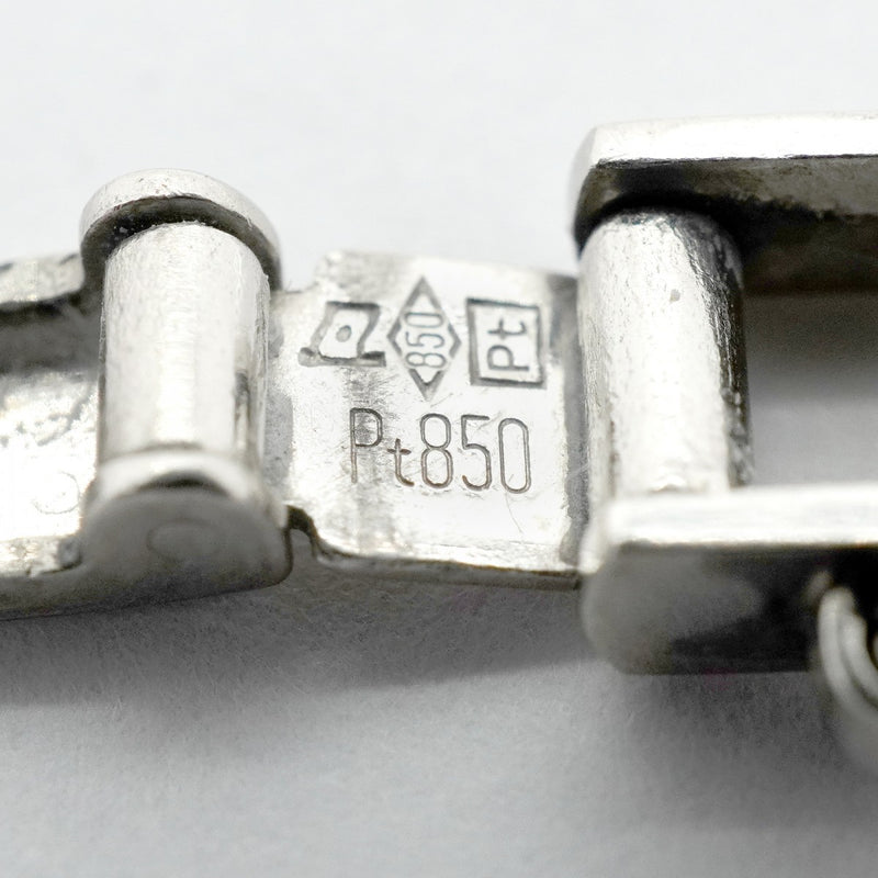 【6khg0054】喜平 ブレスレット Pt850 プラチナ 6面 ダブル 20.7cm 30.5g キヘイ【中古】メンズ レディース ユニセックス