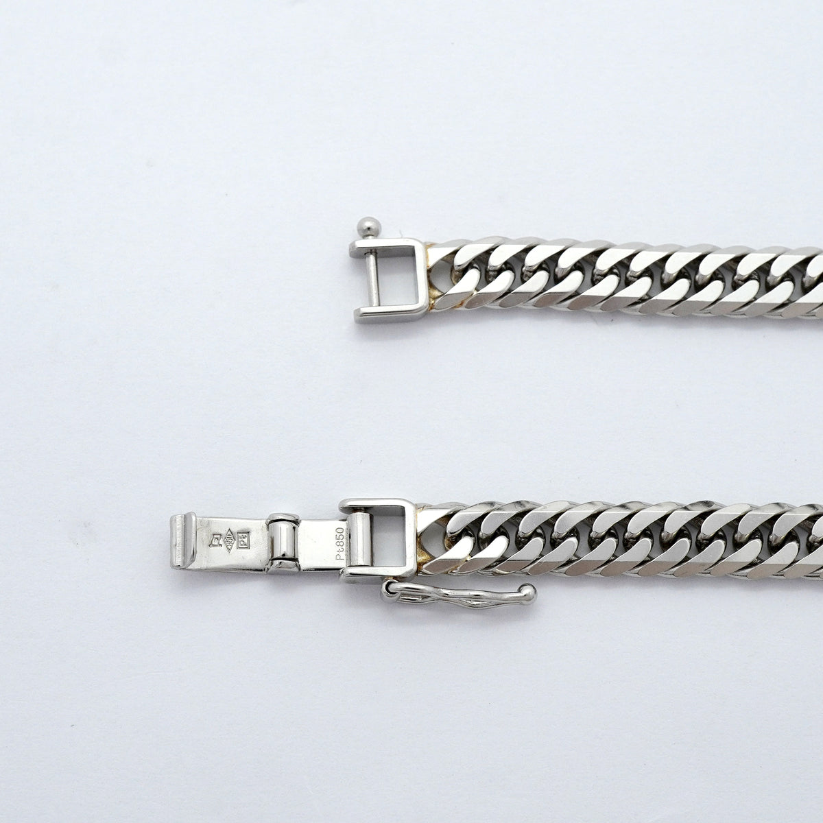 【6khh0007】喜平 ブレスレット Pt850 プラチナ 6面 ダブル 18.5cm 20.3g キヘイ【中古】メンズ レディース ユニセックス