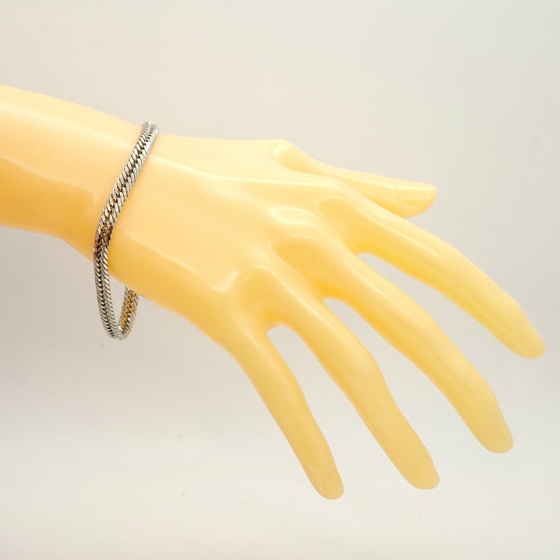 【6khh0043】喜平 ブレスレット Pt850 プラチナ トリプル 12面 20.7cm 21.2g キヘイ【中古】メンズ レディース ユニセックス