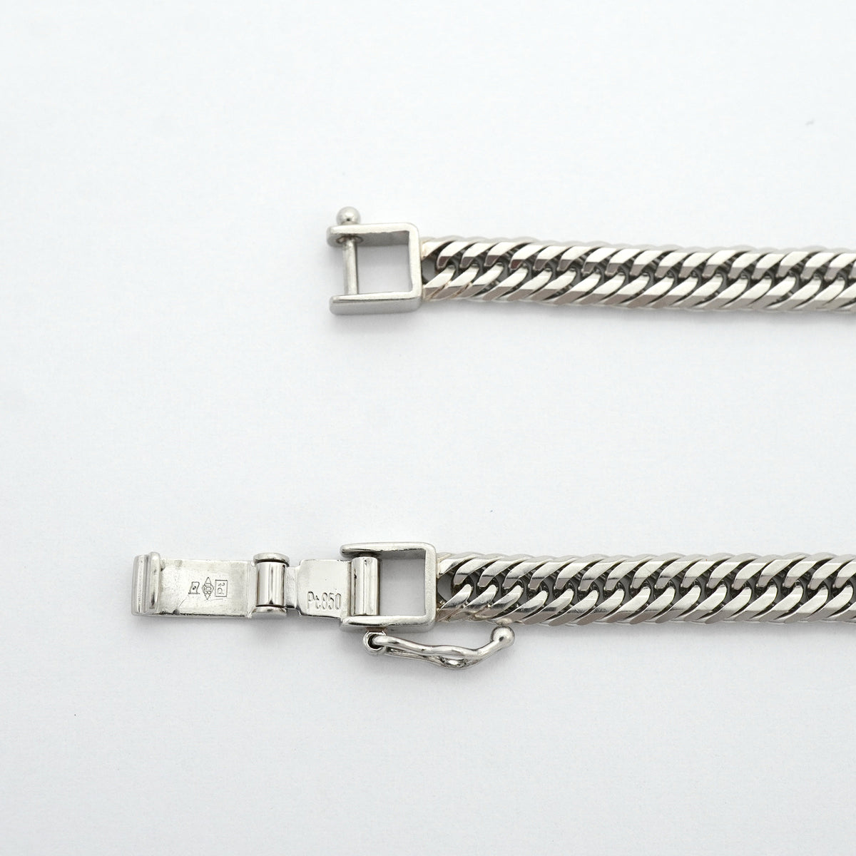 【6khh0045】喜平 ブレスレット Pt850 プラチナ トリプル 12面 19.7cm 12.8g キヘイ【中古】メンズ レディース ユニセックス