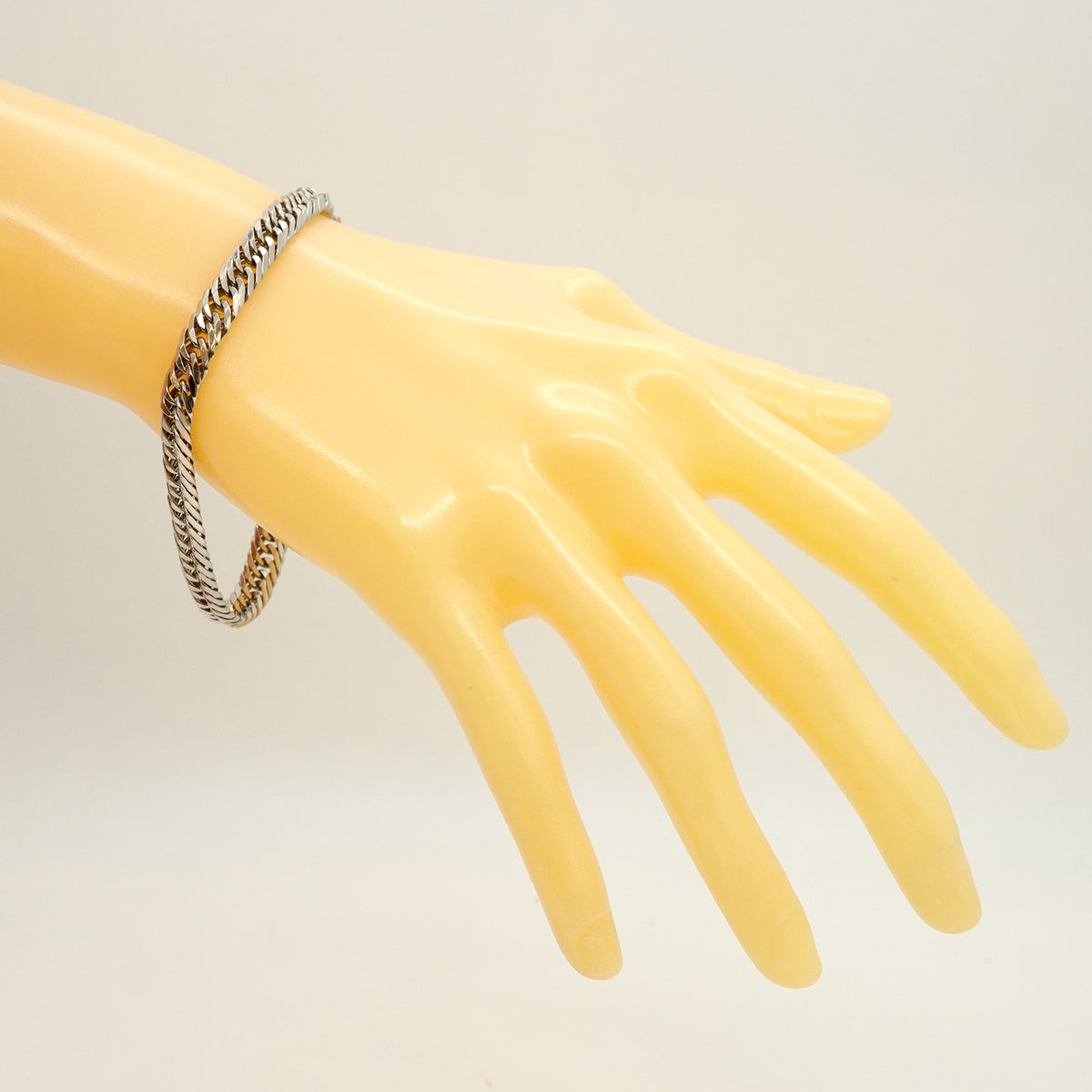 【6khh0049】喜平 ブレスレット Pt900 プラチナ 8面 トリプル 20.7cm 30g キヘイ【中古】メンズ レディース ユニセックス