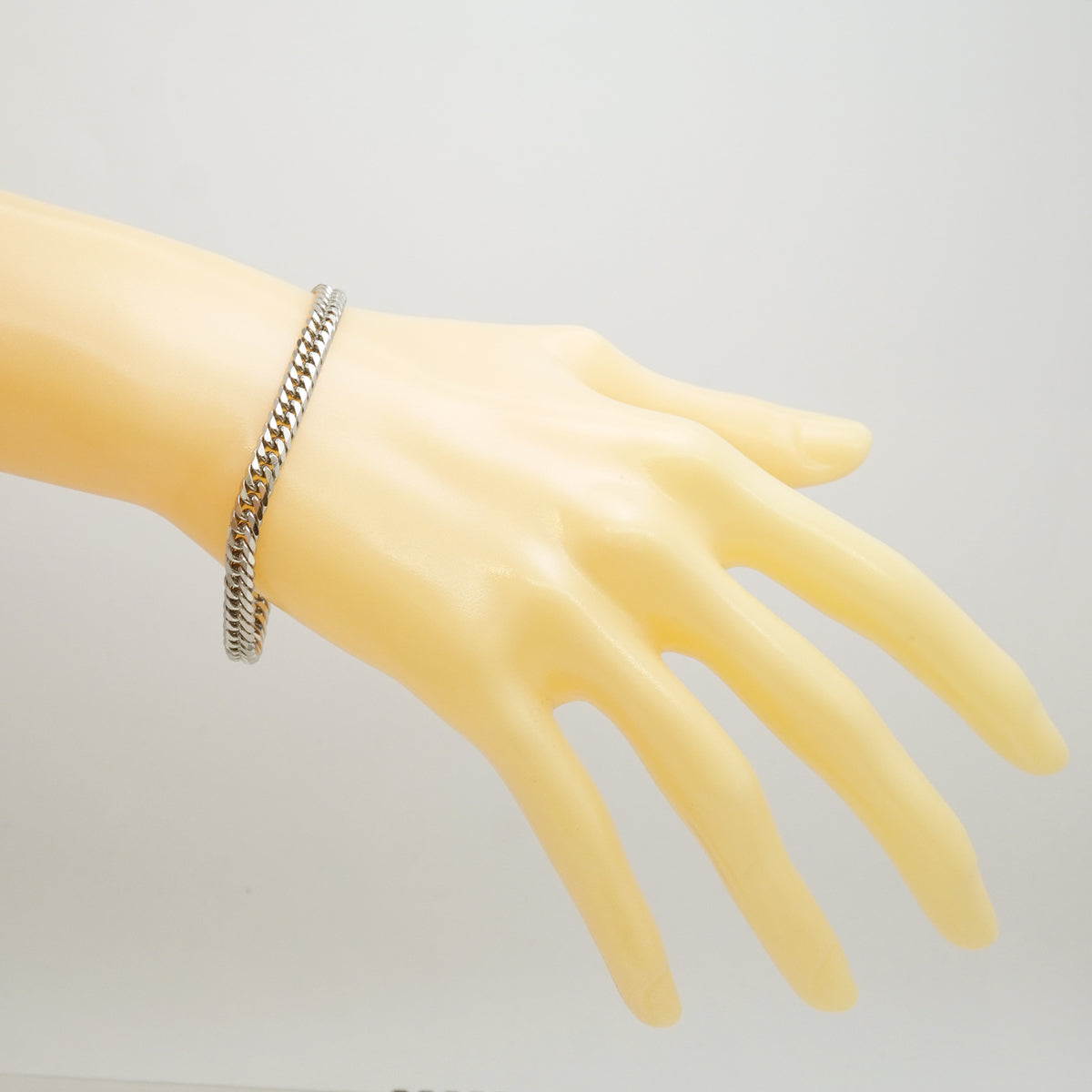 【6khh0065】喜平 ブレスレット Pt850 プラチナ 6面 ダブル 18.4cm 22.1g キヘイ【中古】メンズ レディース ユニセックス