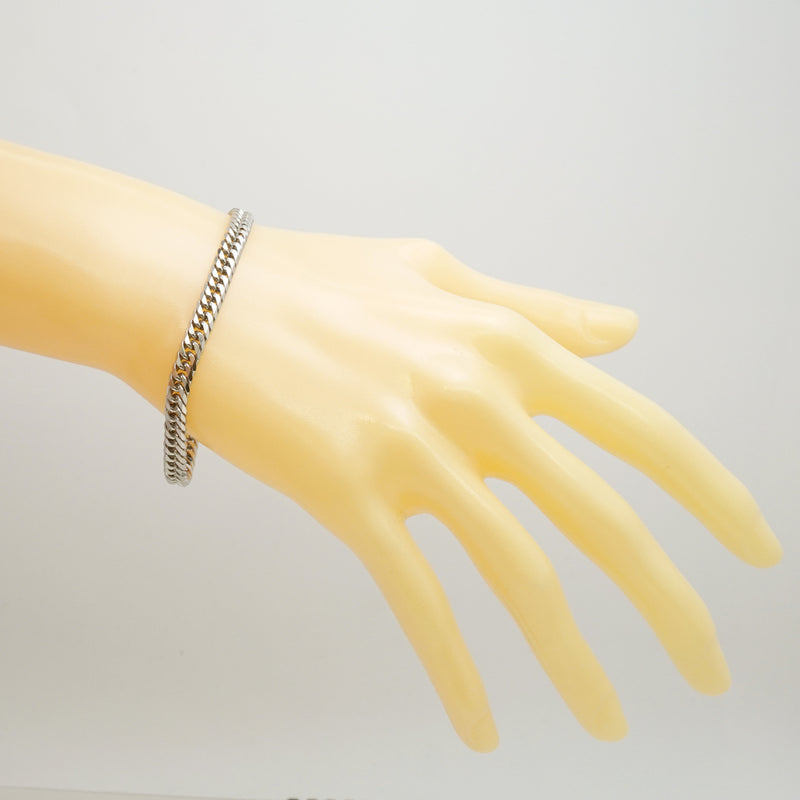 【6khh0065】喜平 ブレスレット Pt850 プラチナ 6面 ダブル 18.4cm 22.1g キヘイ【中古】メンズ レディース ユニセックス